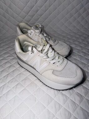 New Balance 237 Women’s Off-White Gray Platform Sneaker